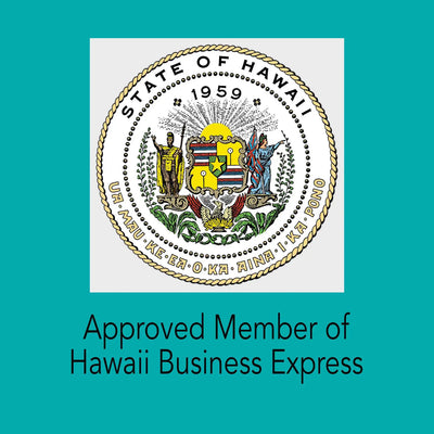 Logo of the state of Hawaii and text